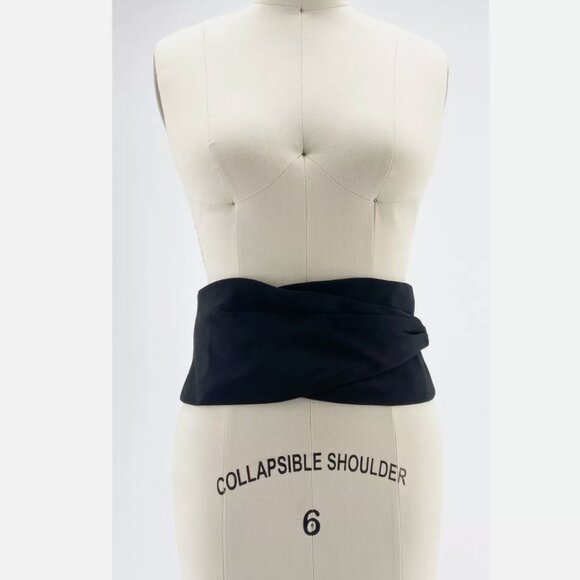 VTG 80's CD de Christian Dior Robes Du Soir Paris Black Silk Belt 8 - Picture 2 of 10
